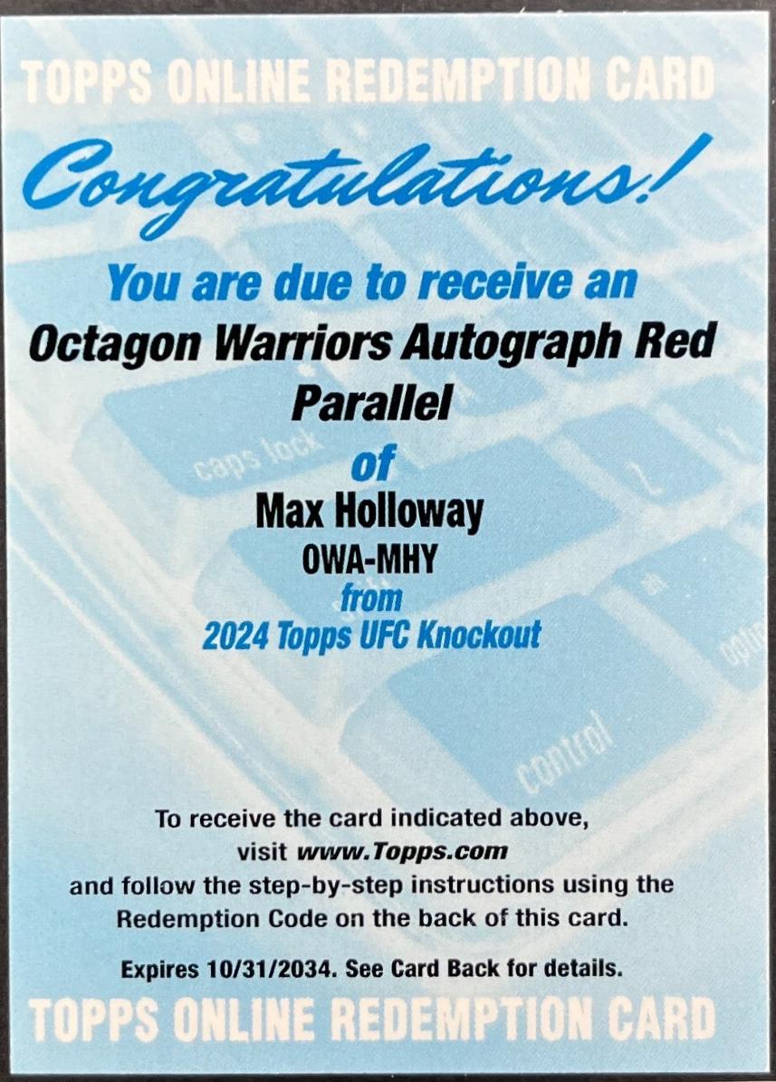 Max Holloway [Red] #OWA-MHY
