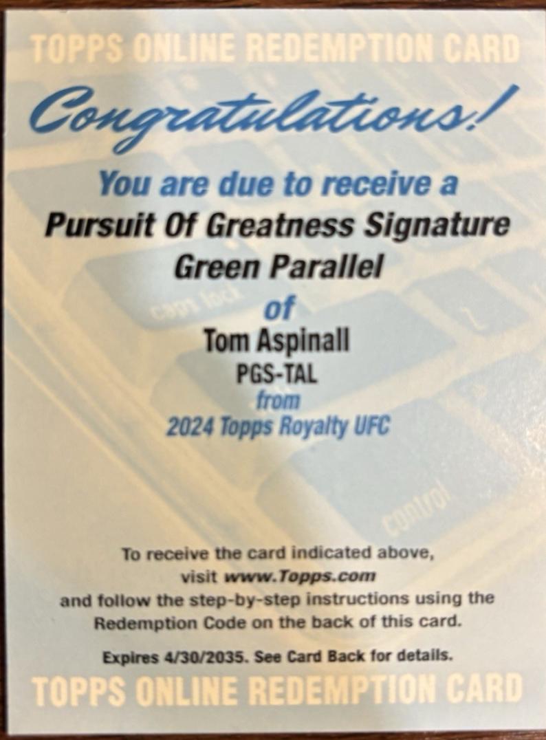 Tom Aspinall [Green] #PGS-TAL