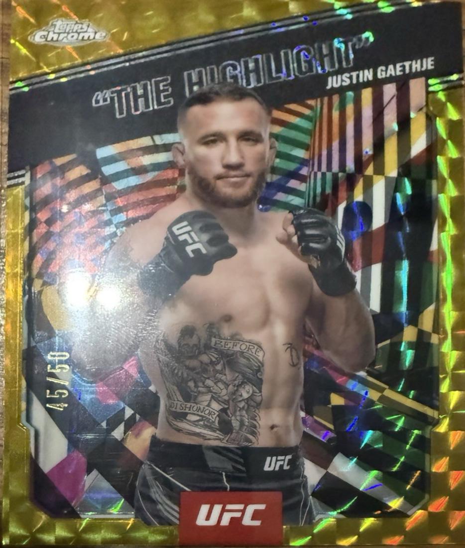 Justin Gaethje The Highlight [Gold Refractor] #AKA-3