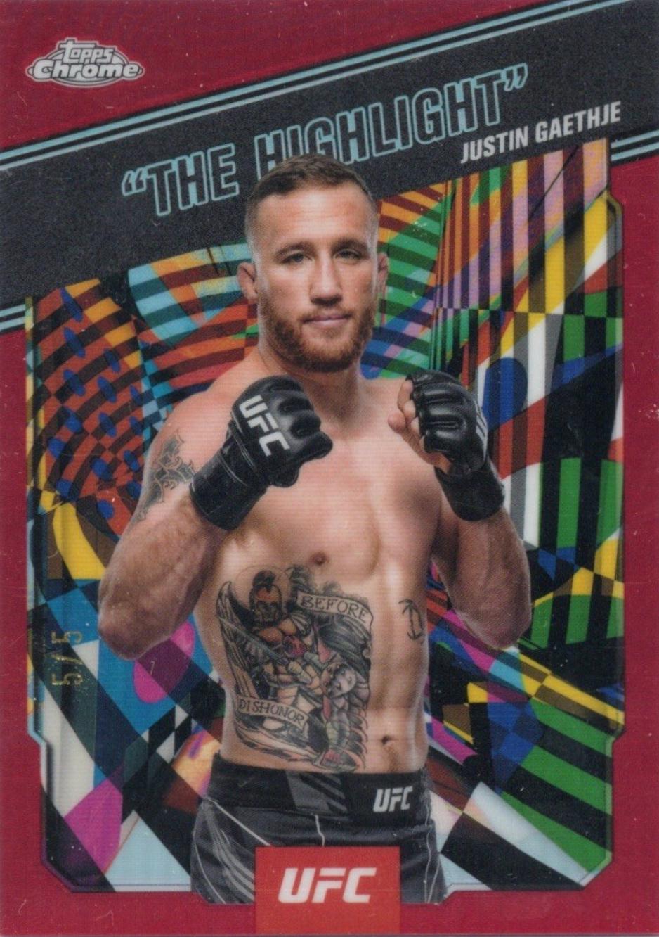 Justin Gaethje The Highlight [Red Refractor] #AKA-3