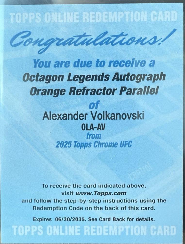 Alexander Volkanovski [Orange Refractor] #OLA-AV