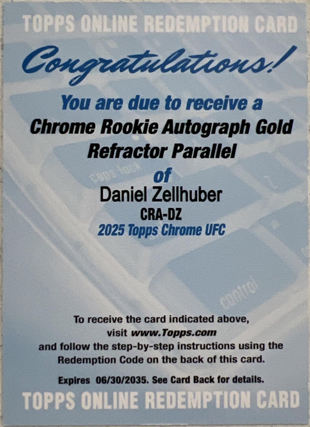 Daniel Zellhuber [Gold Refractor] #CRA-DZ