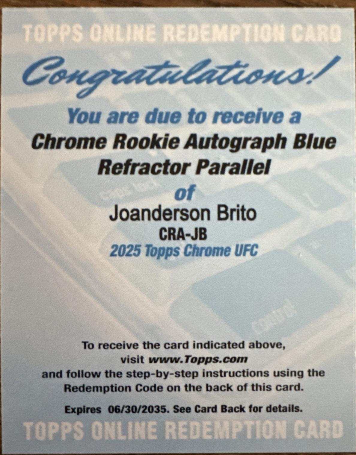 Joanderson Brito [Blue Refractor] #CRA-JB