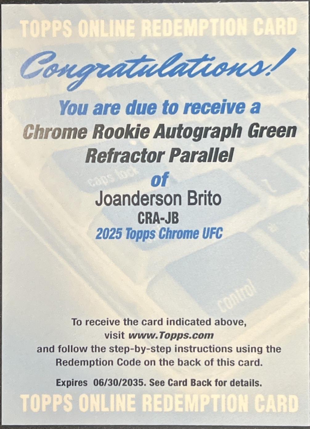 Joanderson Brito [Green Refractor] #CRA-JB