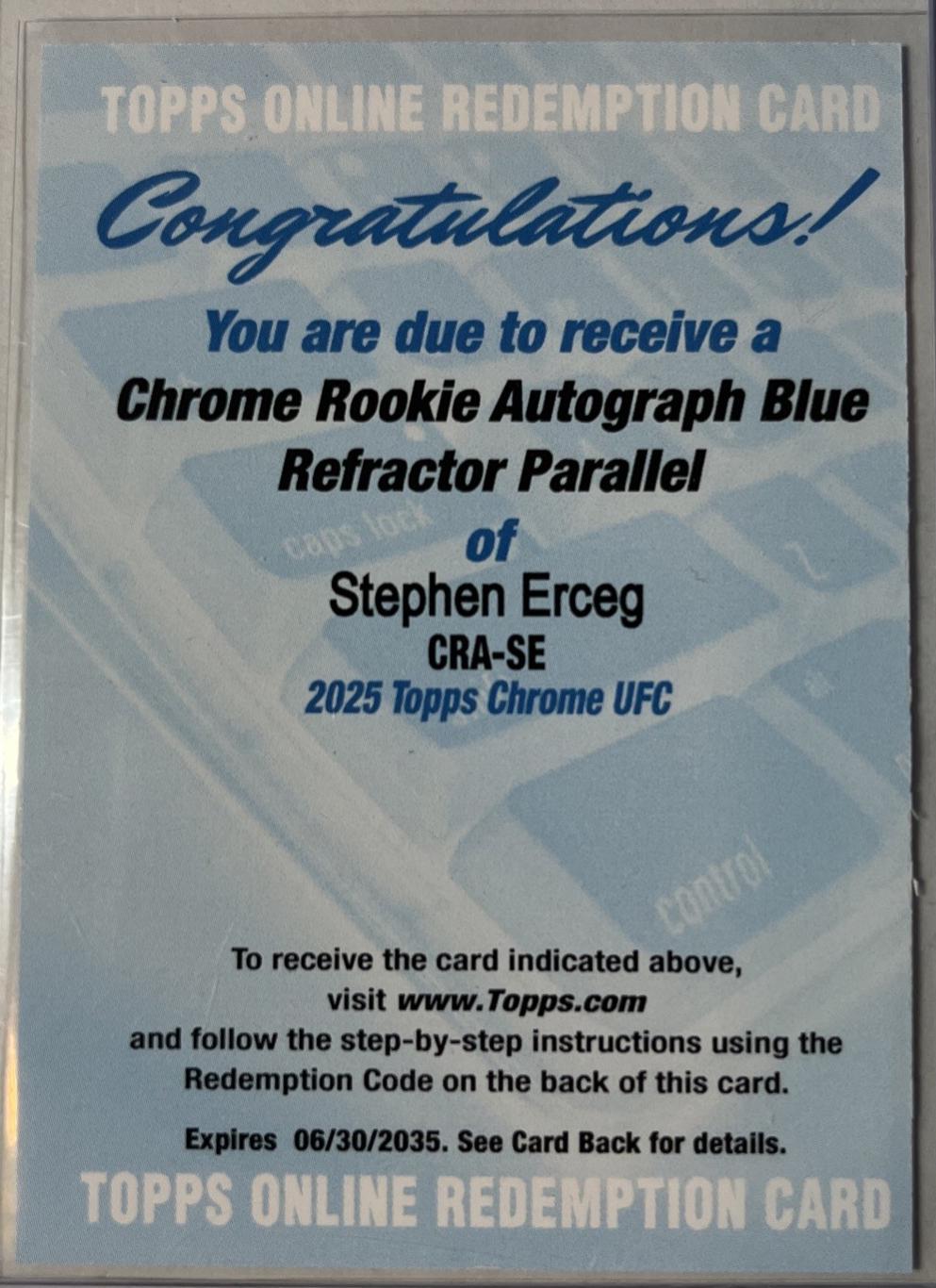 Stephen Erceg [Blue Refractor] #CRA-SE