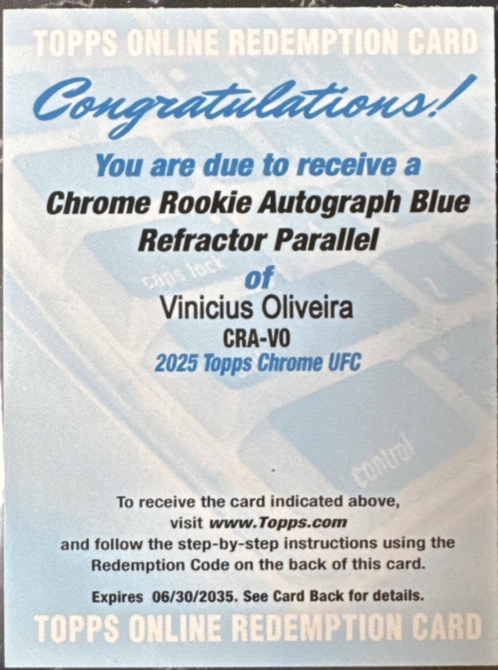 Vinicius Oliveira [Blue Refractor] #CRA-VO