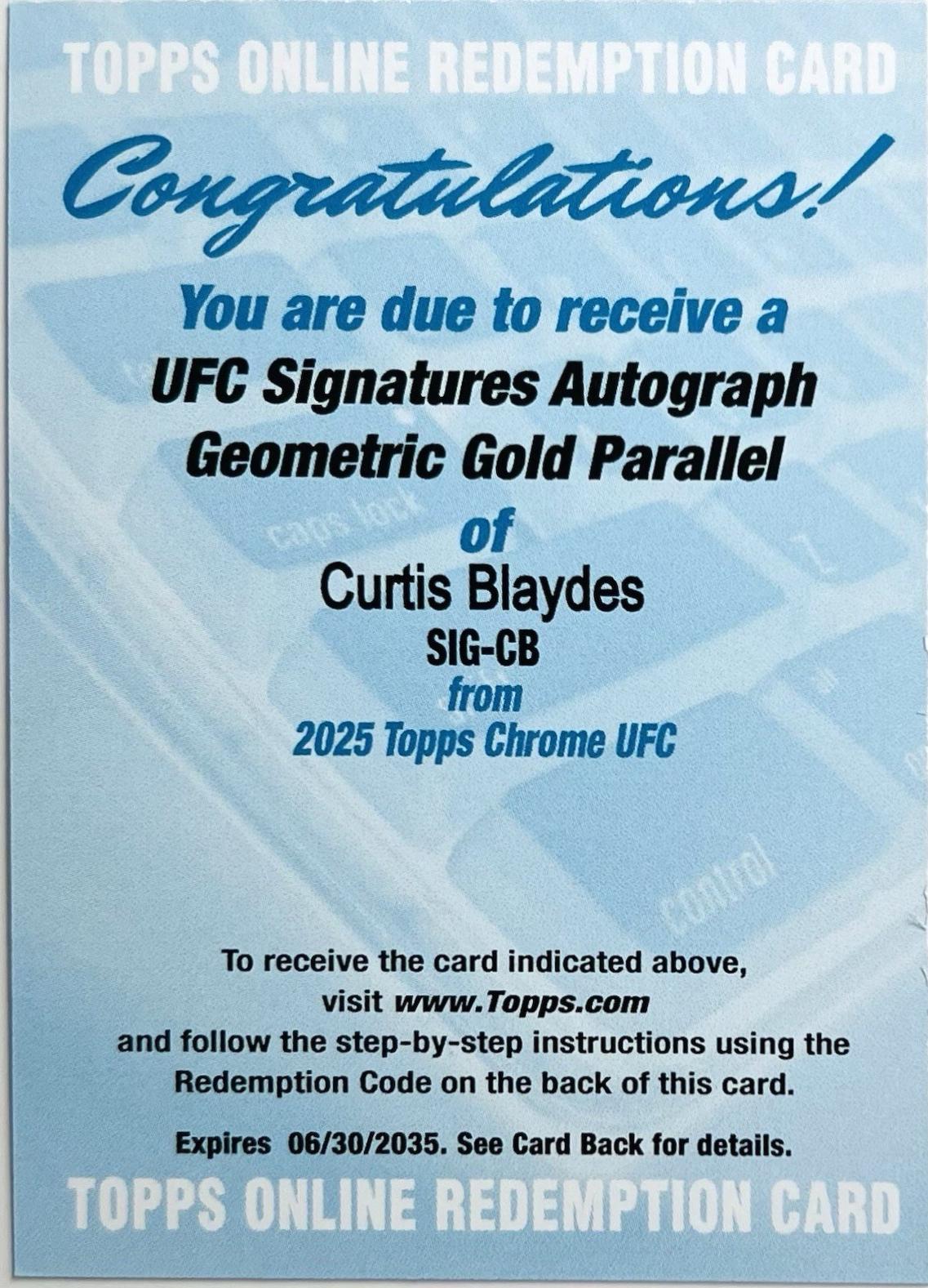 Curtis Blaydes [Geometric Gold Refractor] #SIG-CB