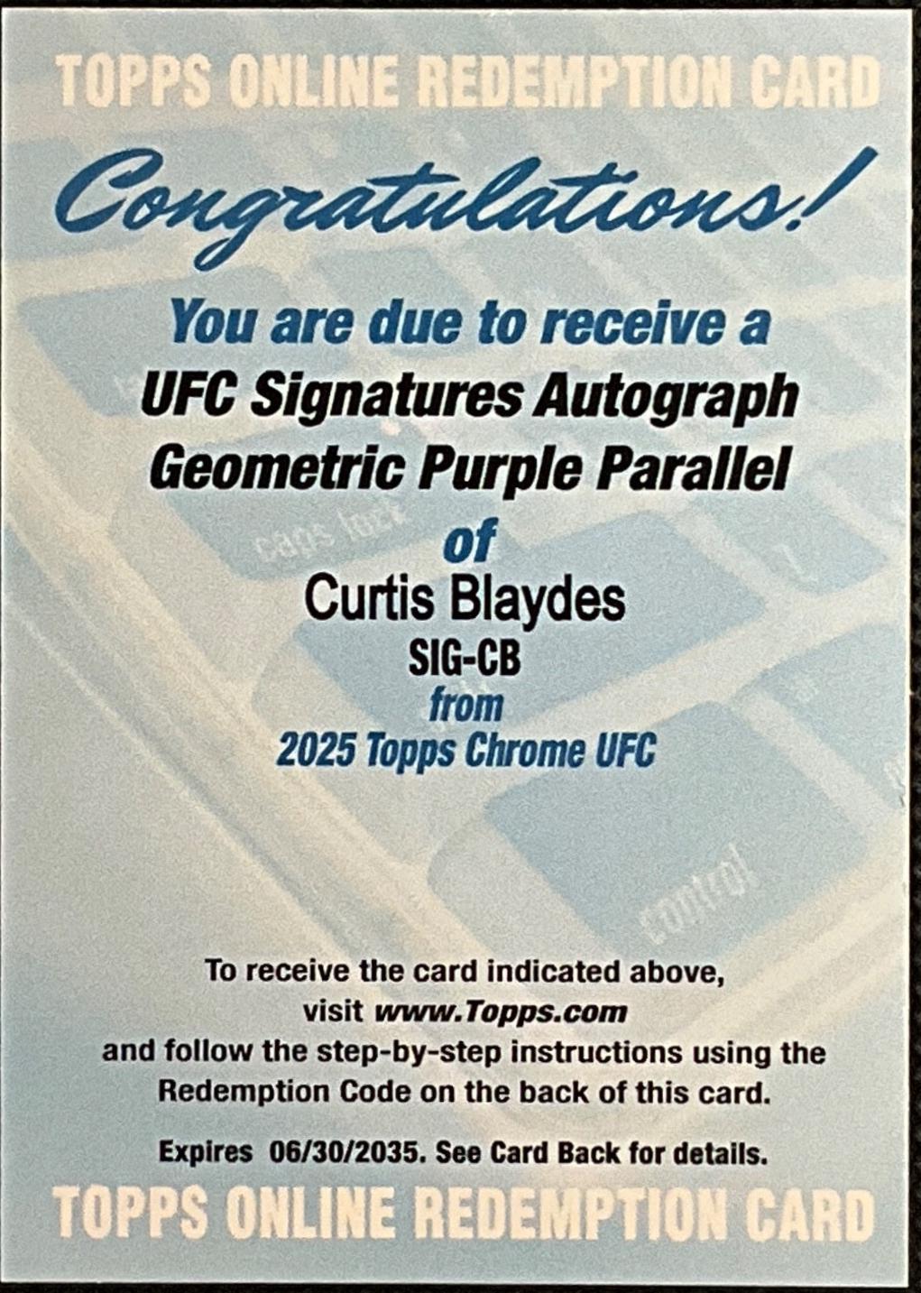 Curtis Blaydes [Geometric Purple Refractor] #SIG-CB