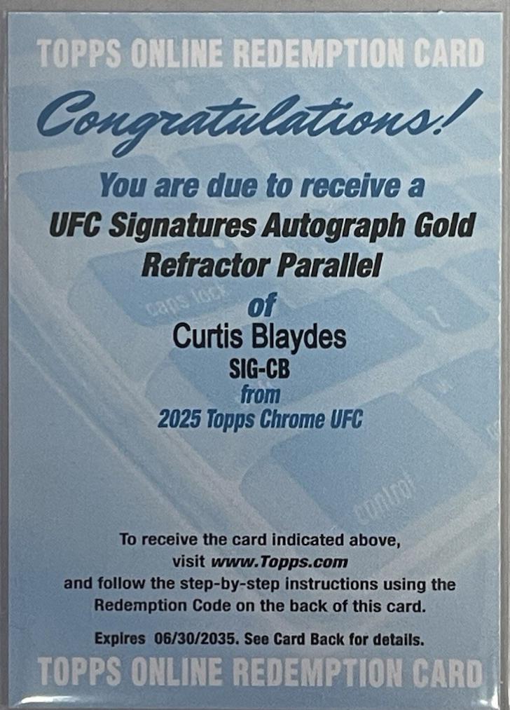 Curtis Blaydes [Gold Refractor] #SIG-CB
