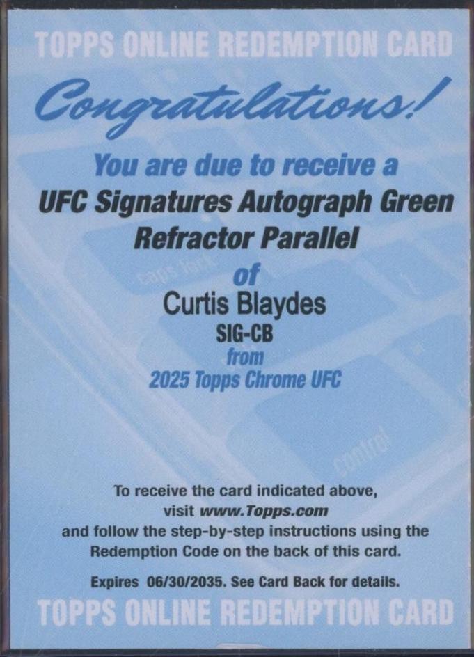 Curtis Blaydes [Green Refractor] #SIG-CB