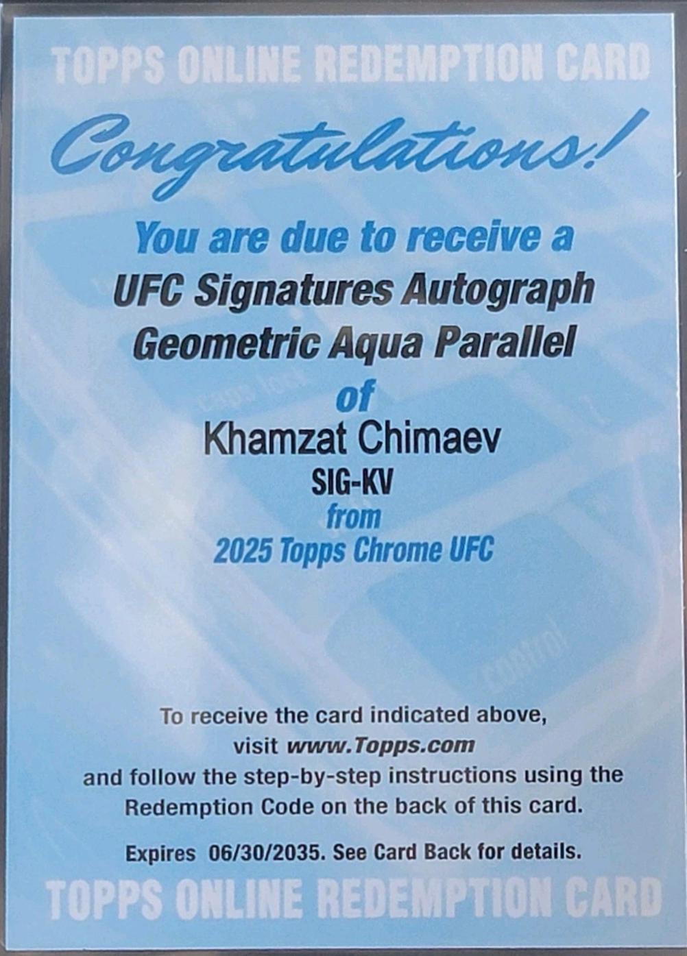 Khamzat Chimaev [Geometric Aqua Refractor] #SIG-KV