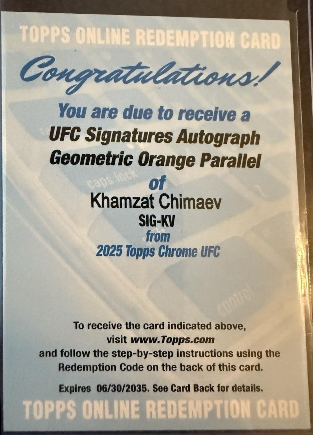 Khamzat Chimaev [Geometric Orange Refractor] #SIG-KV