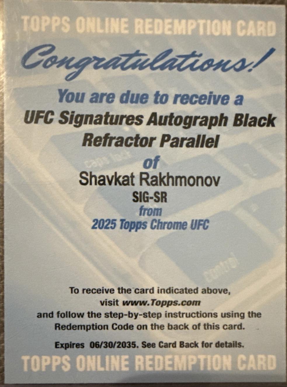 Shavkat Rakhmonov [Black Refractor] #SIG-SR
