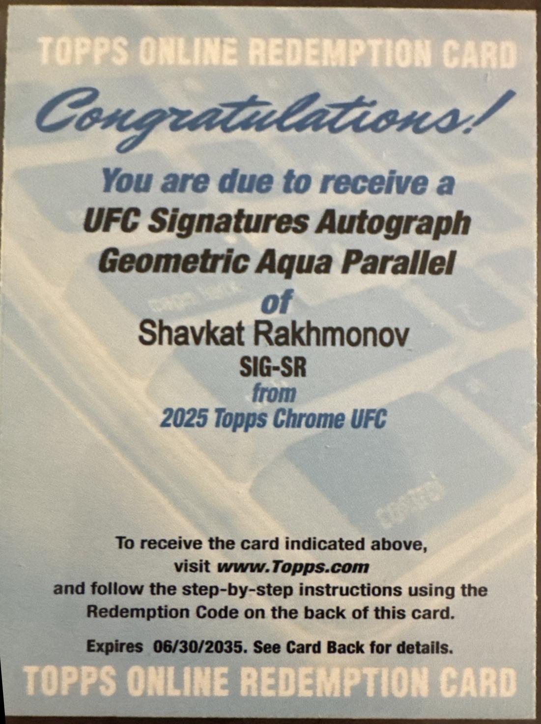 Shavkat Rakhmonov [Geometric Aqua Refractor] #SIG-SR