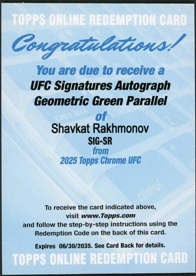 Shavkat Rakhmonov [Geometric Green Refractor] #SIG-SR
