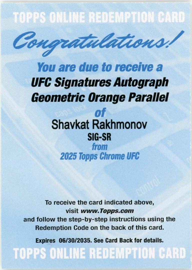 Shavkat Rakhmonov [Geometric Orange Refractor] #SIG-SR