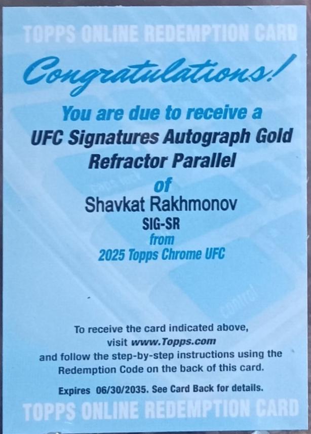 Shavkat Rakhmonov [Gold Refractor] #SIG-SR