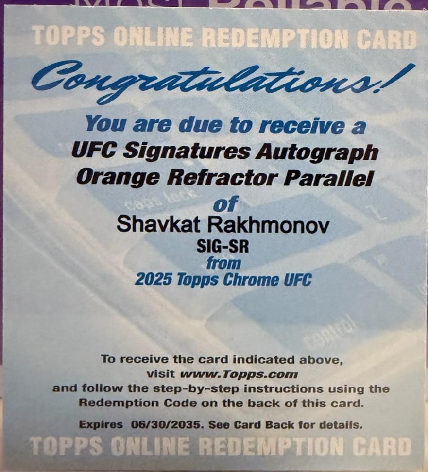 Shavkat Rakhmonov [Orange Refractor] #SIG-SR