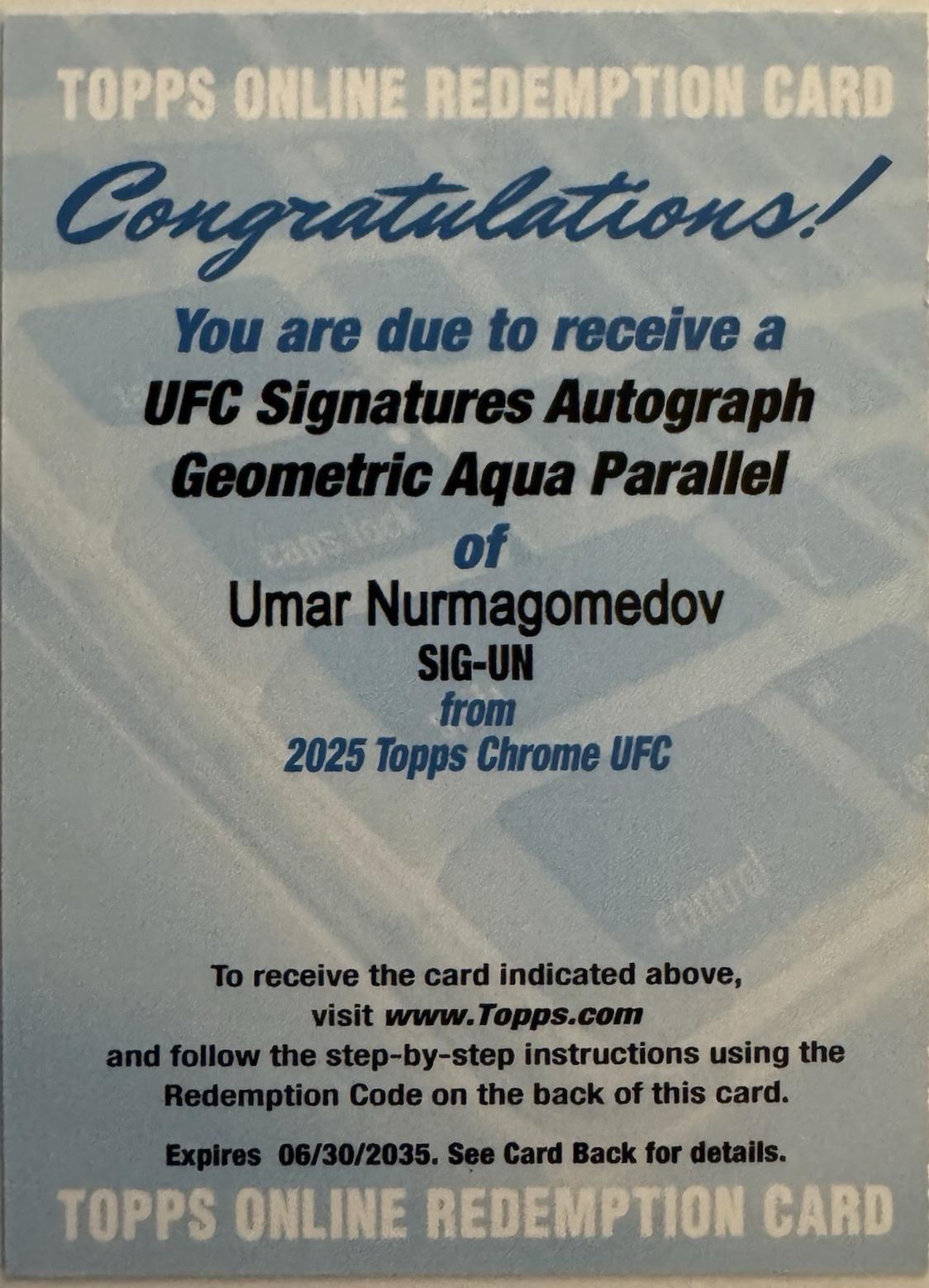 Umar Nurmagomedov [Geometric Aqua Refractor] #SIG-UN