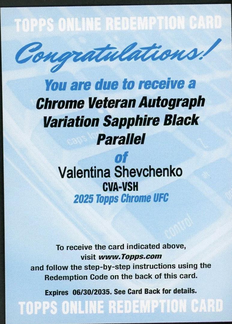 Valentina Shevchenko [Black Refractor] #SIG-VS