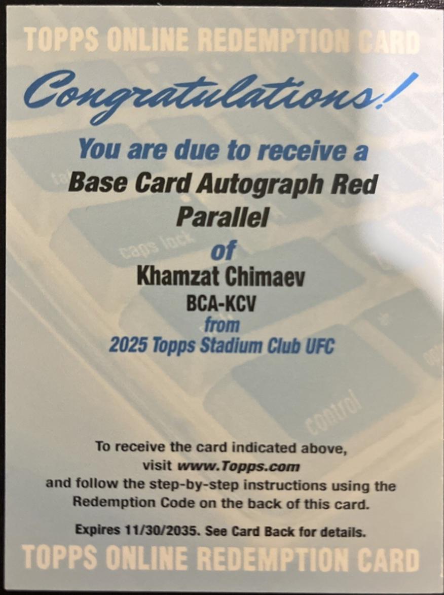 Khamzat Chimaev [Red] #BCA-KCV