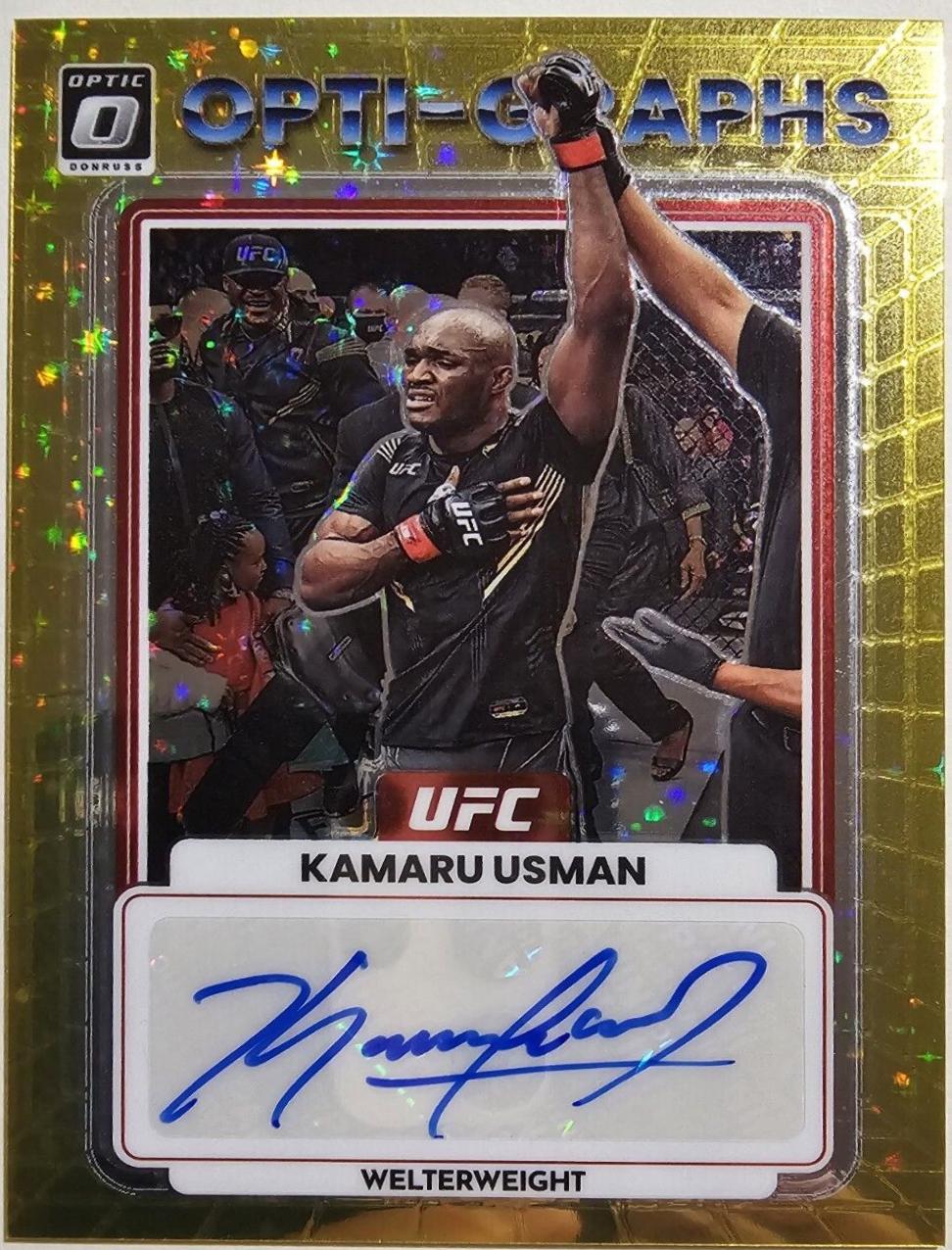 Kamaru Usman [FOTL Gold Stars Autograph Autograph] #OG-KUS