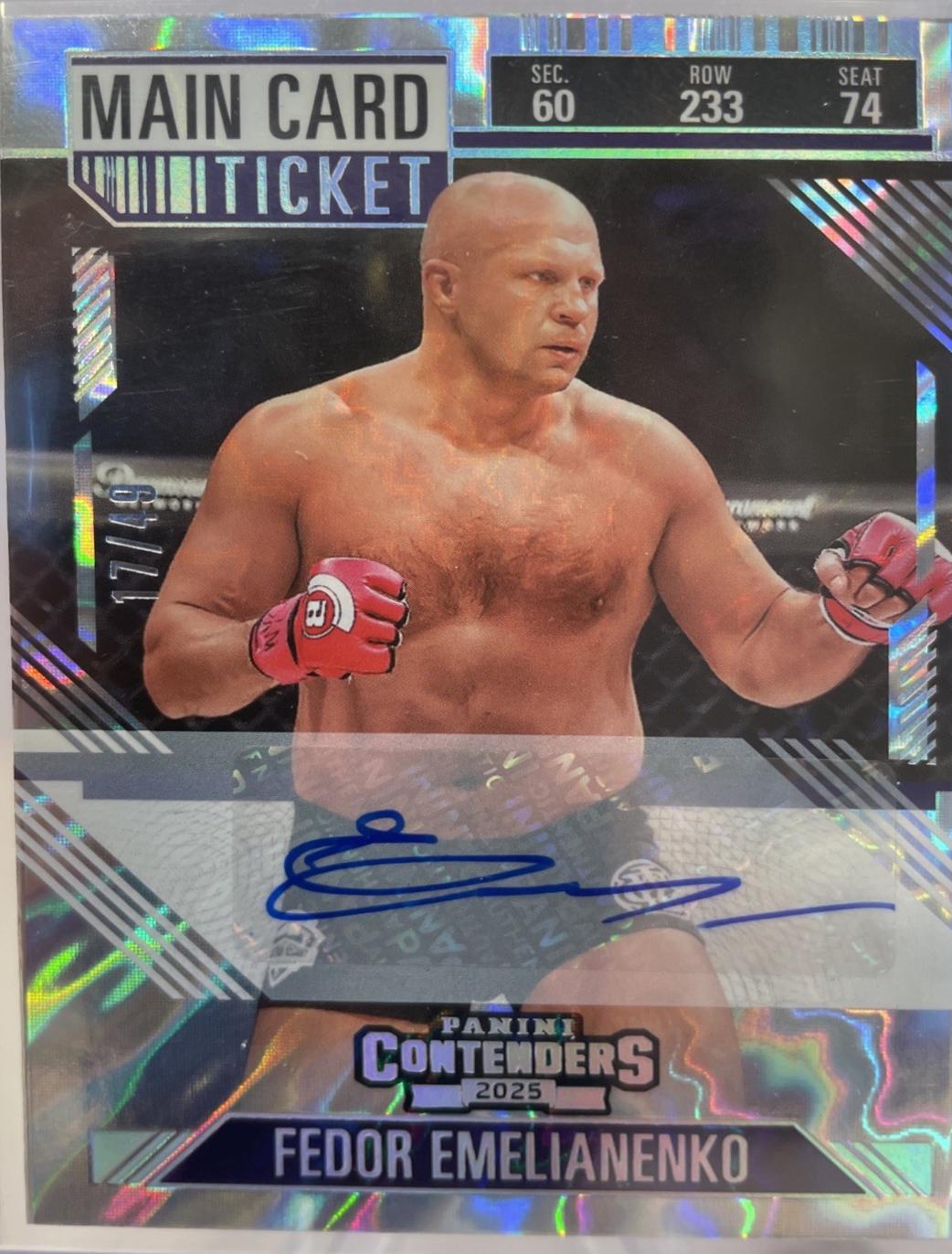Fedor Emelianenko [Main Card Season Ticket Signature] #60