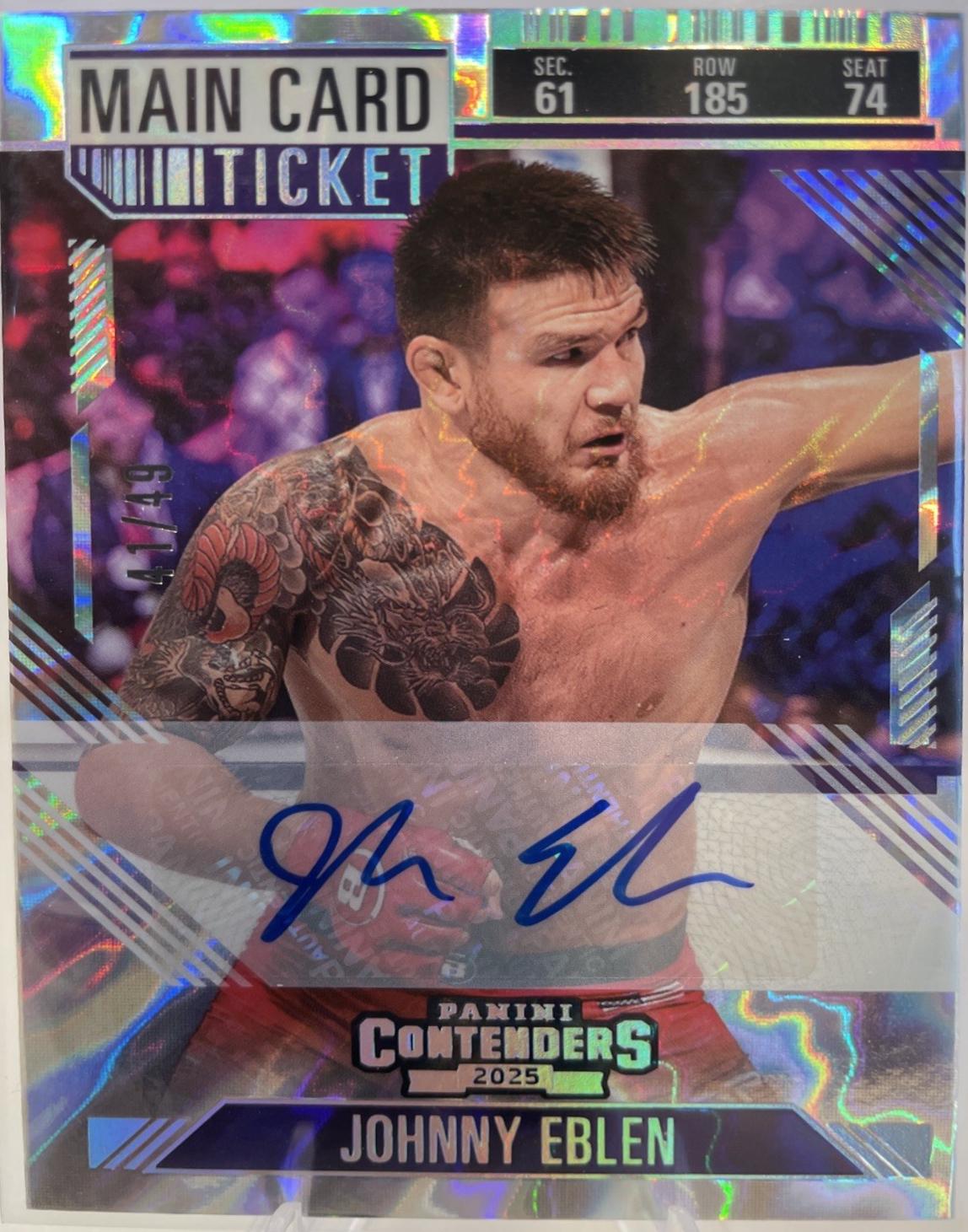 Johnny Eblen [Main Card Season Ticket Signature] #57
