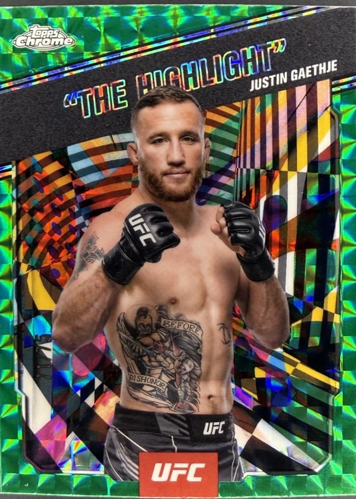 Justin Gaethje The Highlight [Geometric Green Refractor] #AKA-3