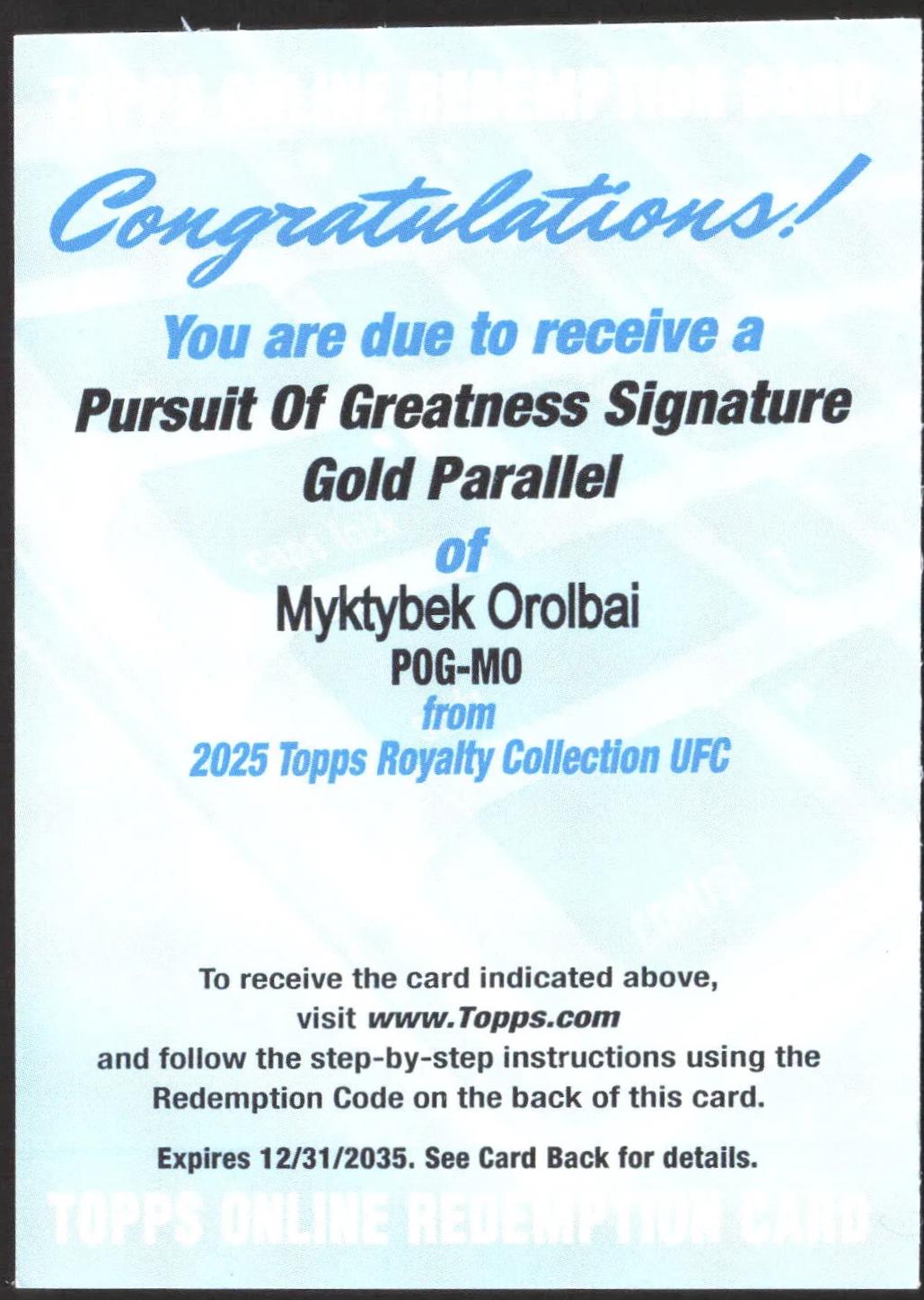 Myktybek Orolbai [Gold] #POG-MO