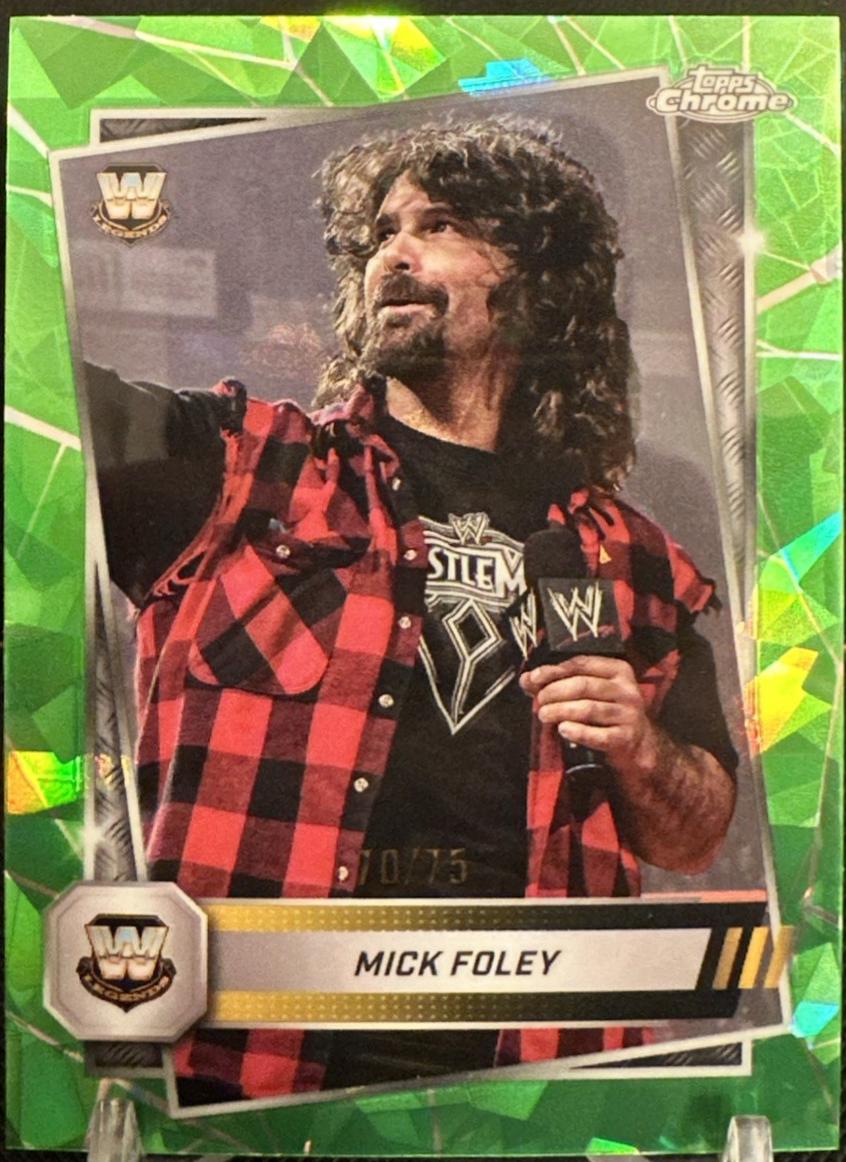 Mick Foley [Green Sapphire Refractor] #119