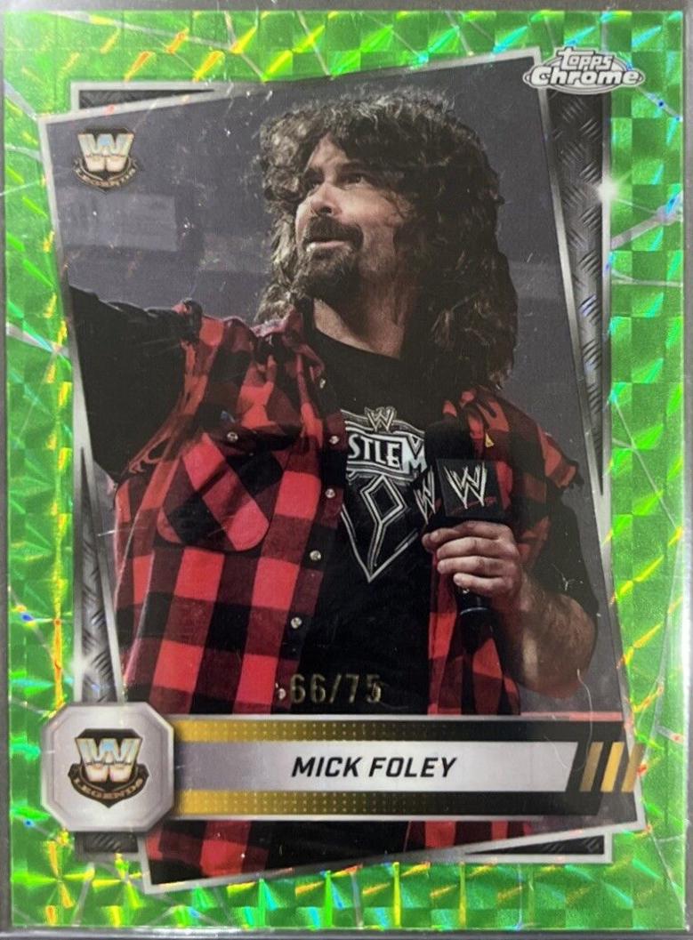 Mick Foley [Neon Green Geometric Refractor] #119