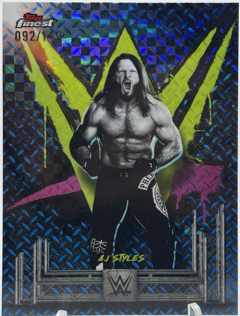 AJ Styles [Blue Checkerboard Refractor] #23