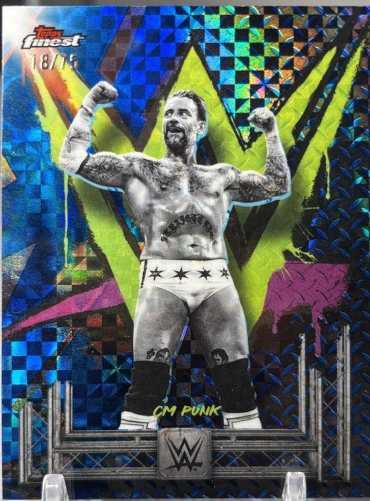 CM Punk [Blue Checkerboard Refractor] #147