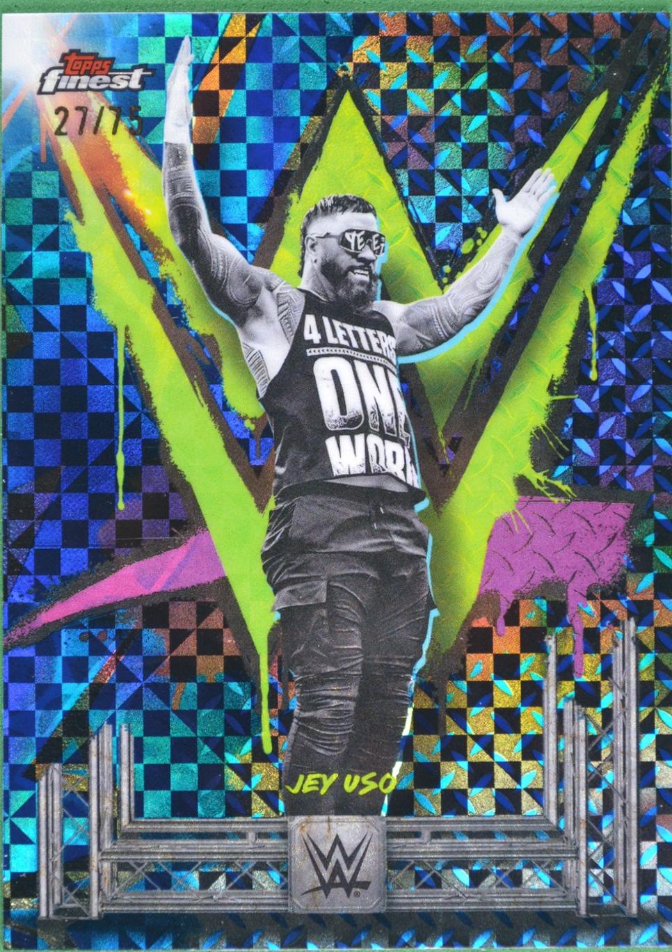 Jey Uso [Blue Checkerboard Refractor] #123