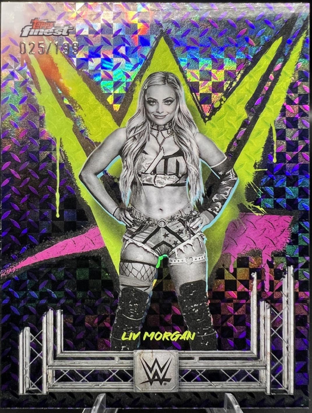 Liv Morgan [Blue Checkerboard Refractor] #80