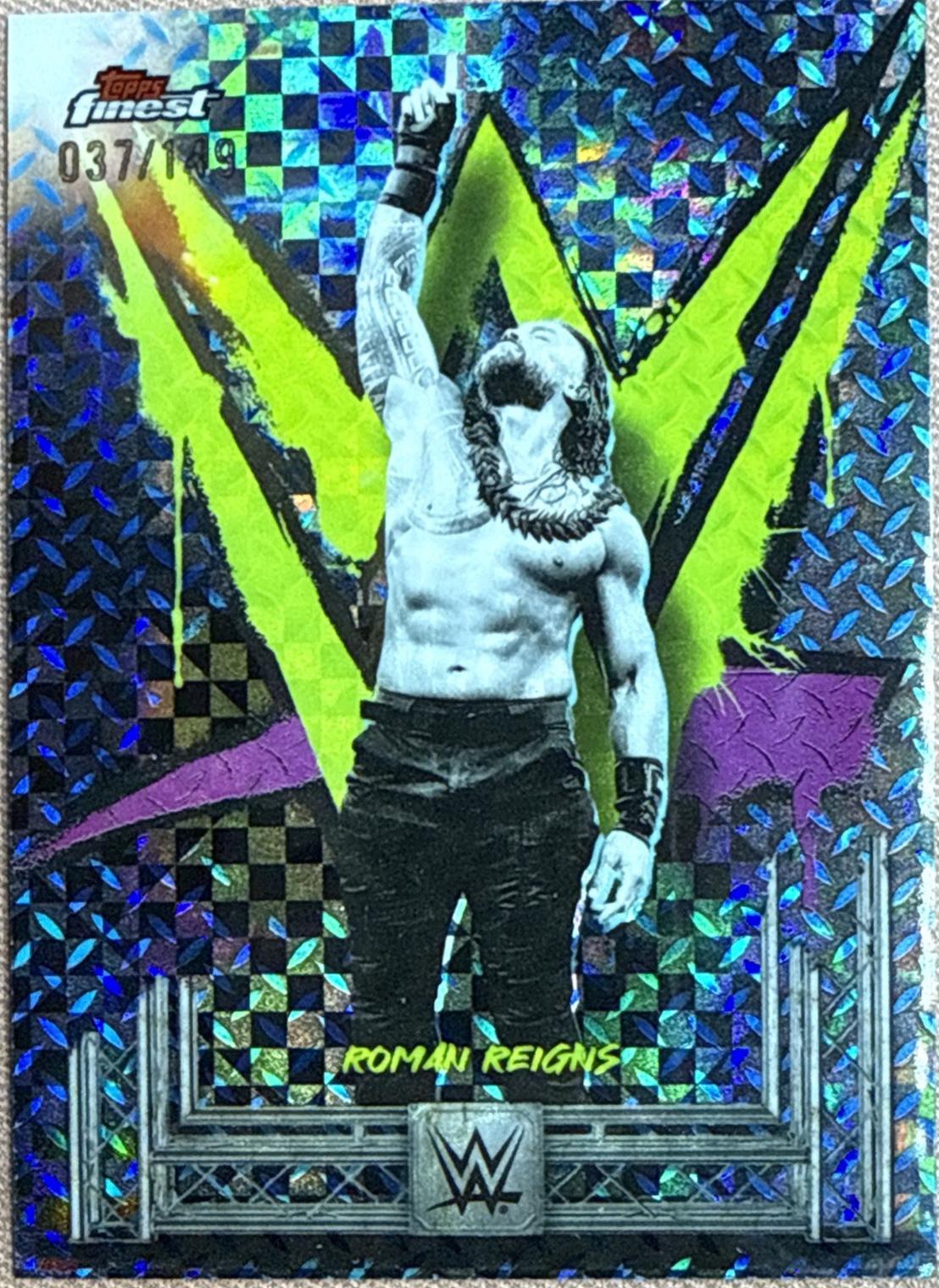 Roman Reigns [Blue Checkerboard Refractor] #1