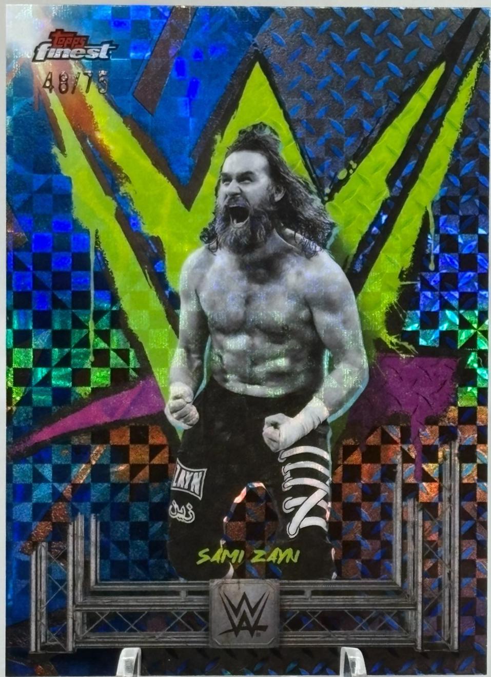 Sami Zayn [Blue Checkerboard Refractor] #125