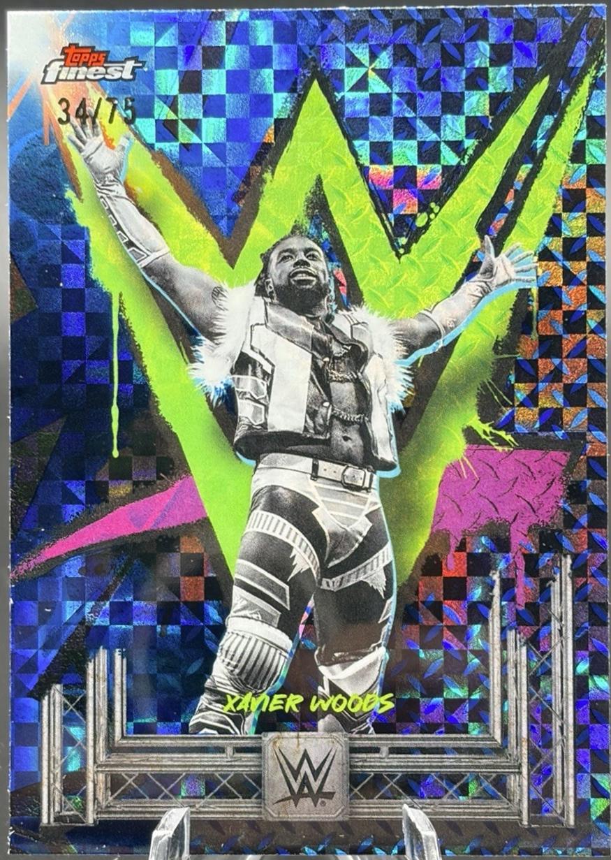 Xavier Woods [Blue Checkerboard Refractor] #142