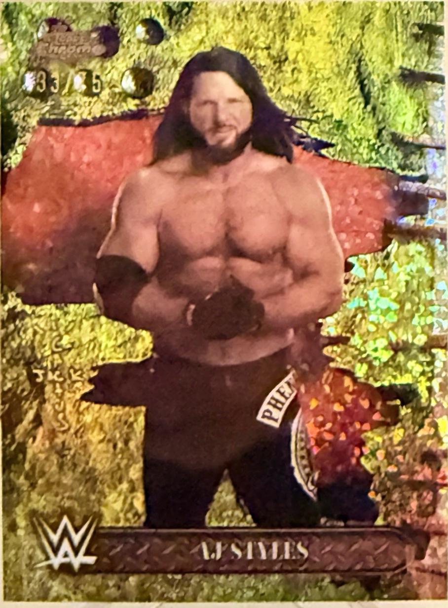 AJ Styles [Yellow Mini Diamonds Refractor] #20