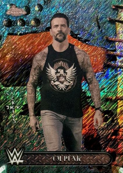 CM Punk [Aqua Shimmer Refractor] #8