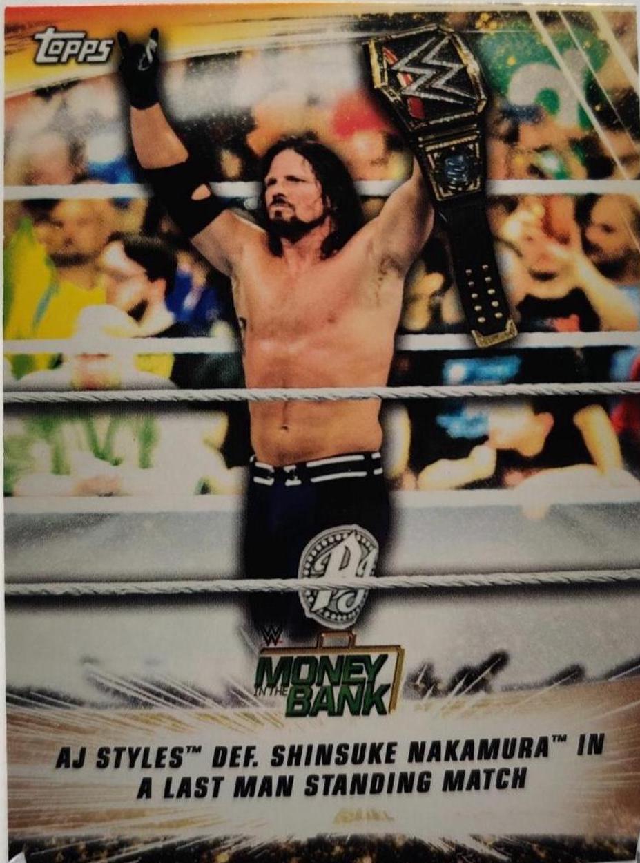 AJ Styles def. Shinsuke Nakamura in a Last Man Standing Match #74