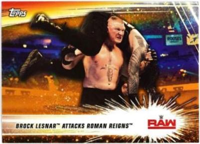 Brock Lesnar Attacks Roman Reigns [Bronze] #91