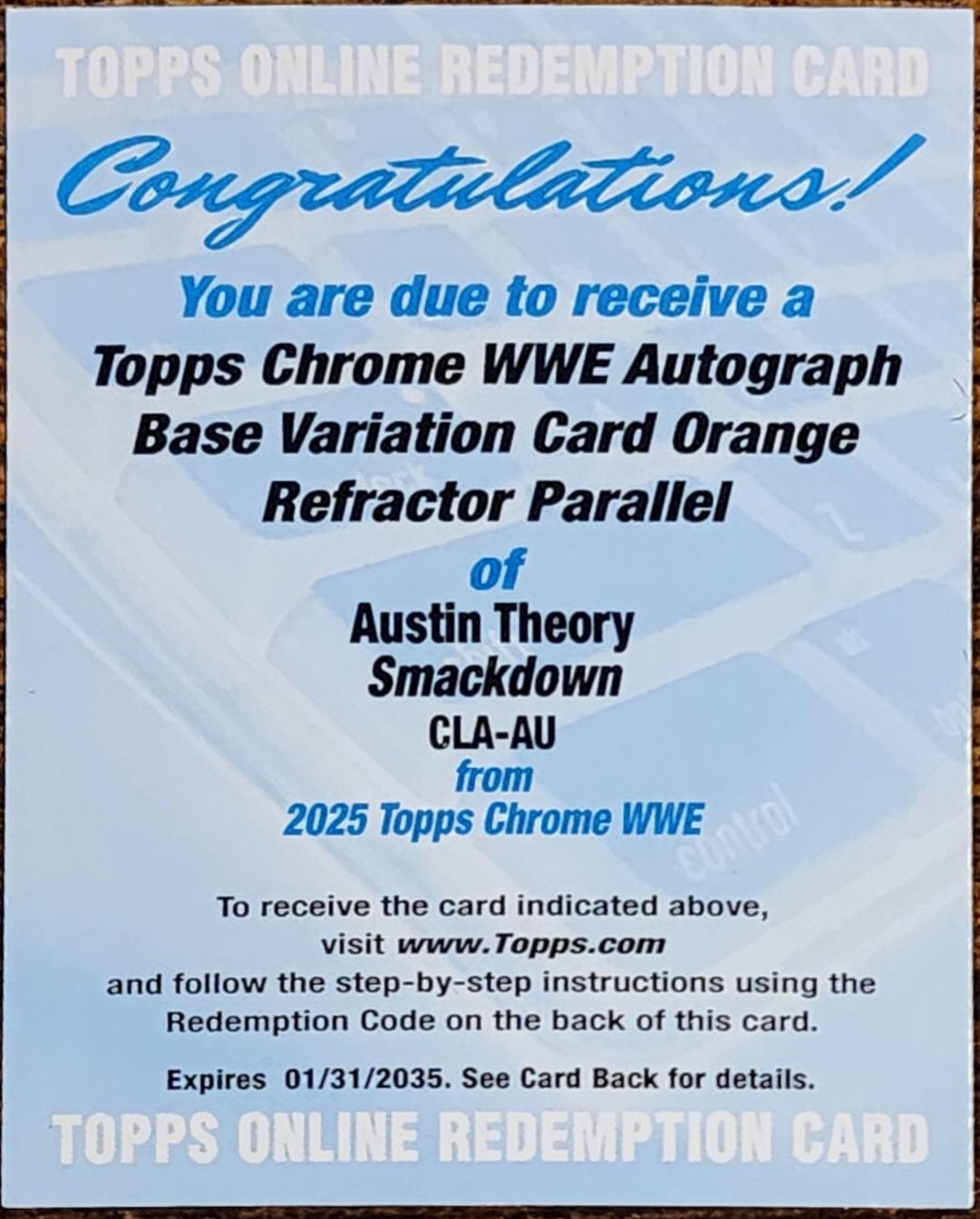 Austin Theory [Orange Refractor] #CLA-AU