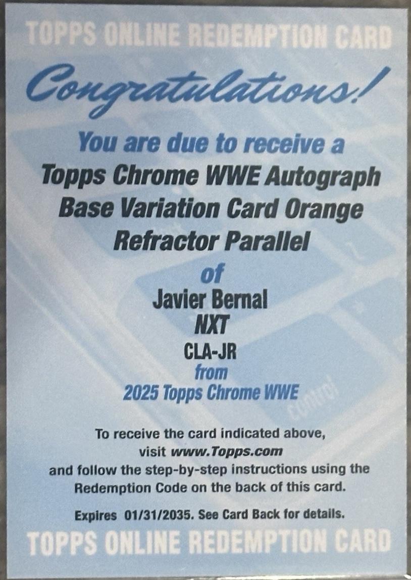 Javier Bernal [Orange Refractor] #CLA-JR