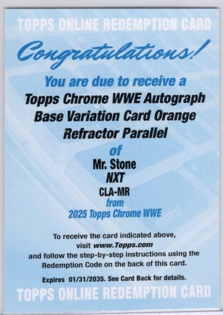 Mr. Stone [Orange Refractor] #CLA-MR