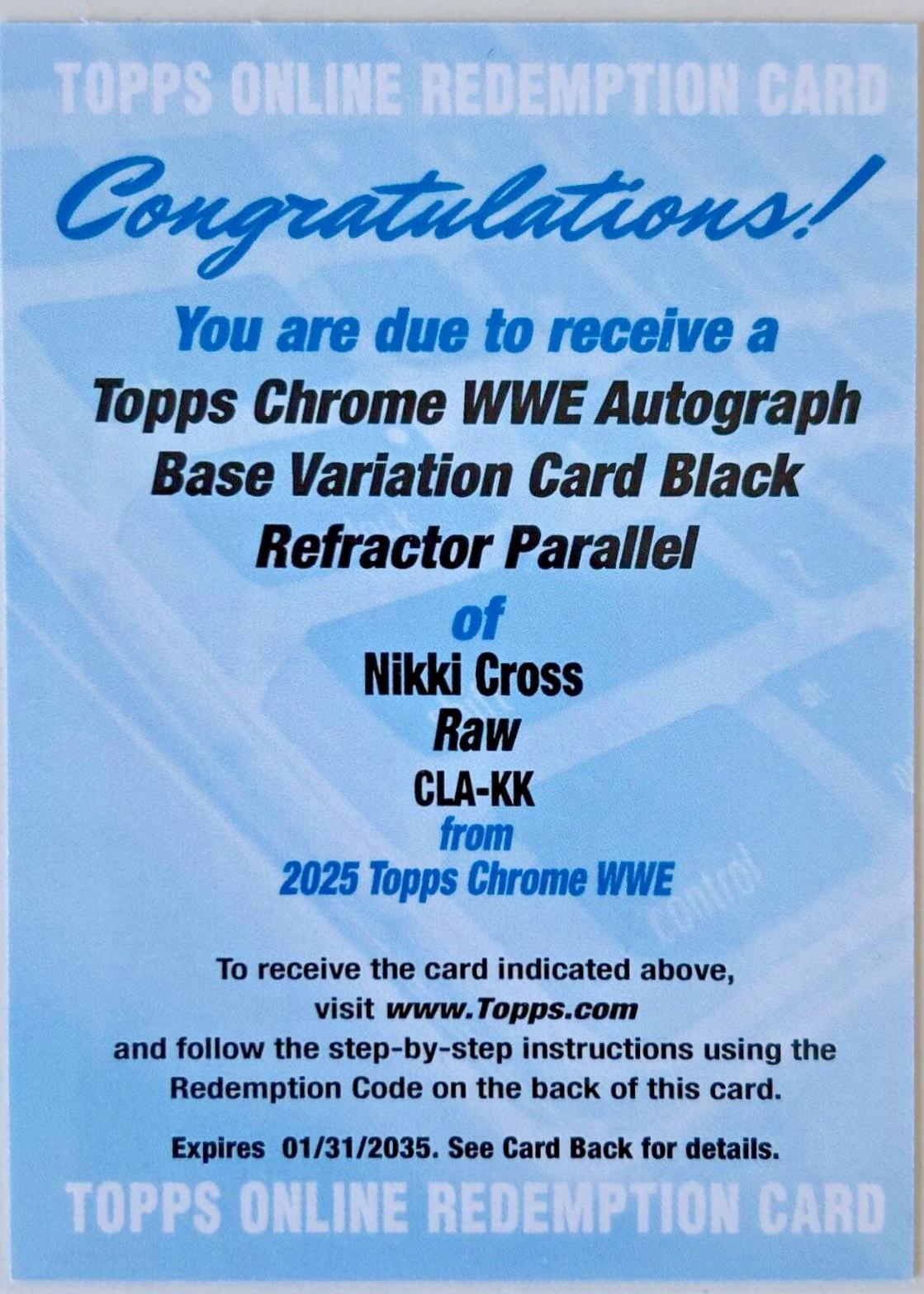 Nikki Cross [Black Refractor] #CLA-KK
