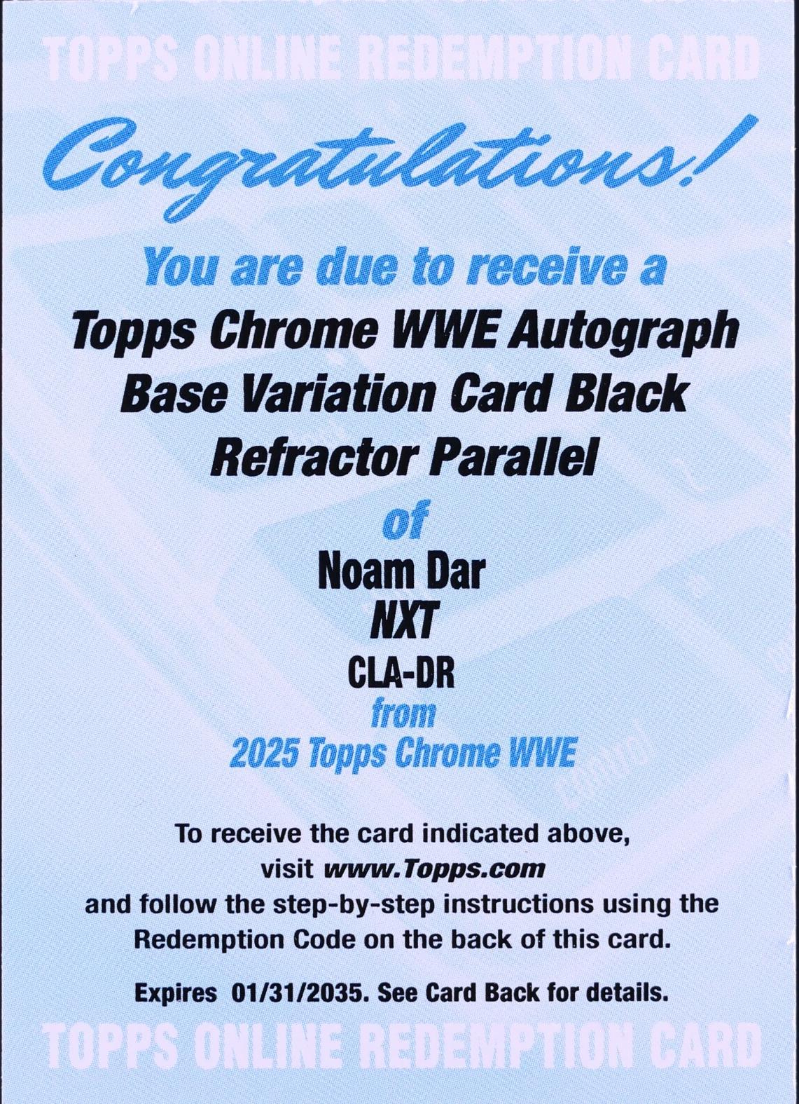 Noam Dar [Black Refractor] #CLA-DR