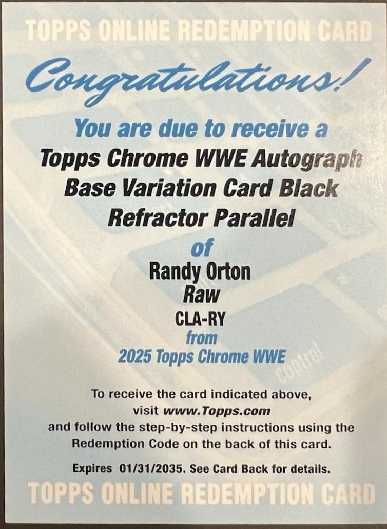 Randy Orton [Black Refractor] #CLA-RY