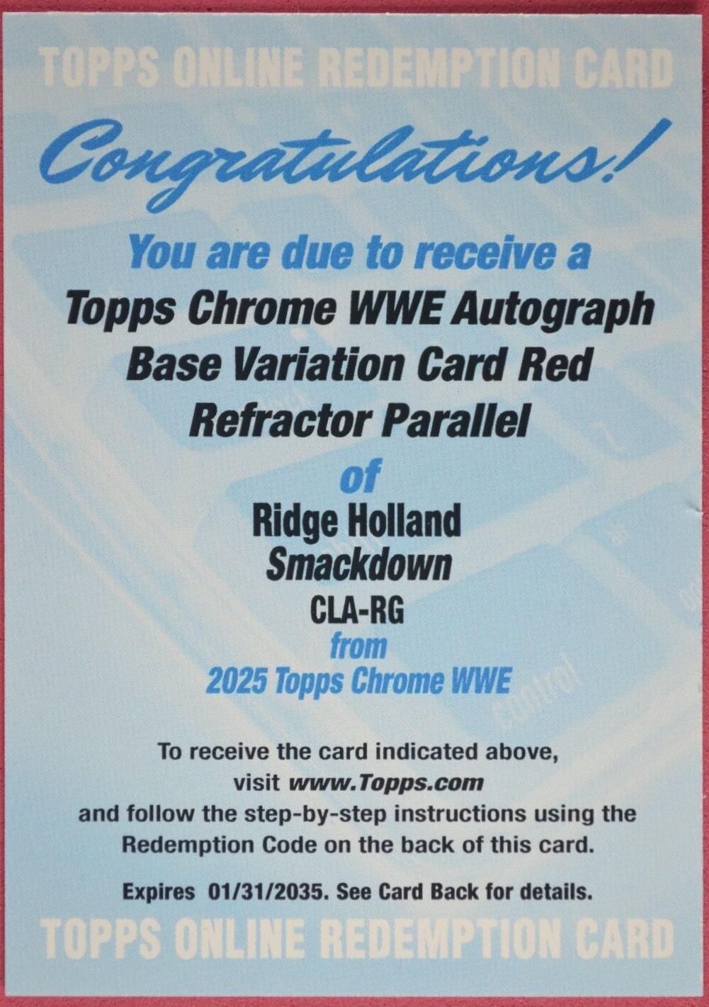 Ridge Holland [Red Refractor] #CLA-RG